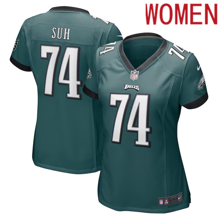Women Philadelphia Eagles #74 Ndamukong Suh Nike Midnight Green Game Player NFL Jersey